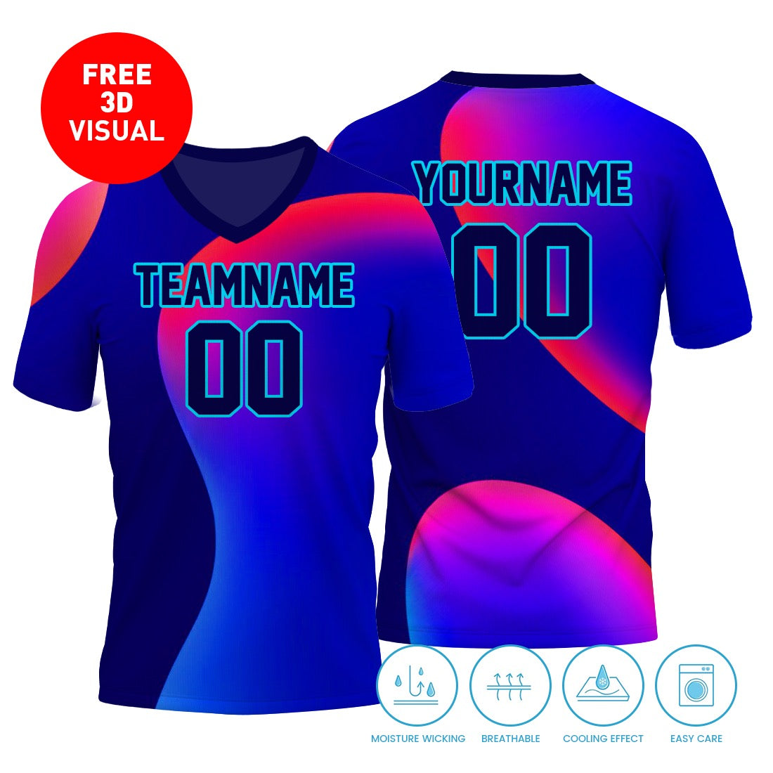 150GSM Mesh Jersey Short Sleeve V Neck (Full Dye Sublimation)#500001